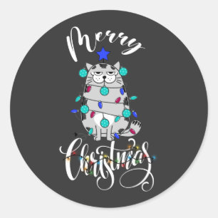 Adesivo Redondo Feliz amante de natal T-Shirt