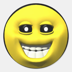 Adesivo Redondo Feliz amarelo