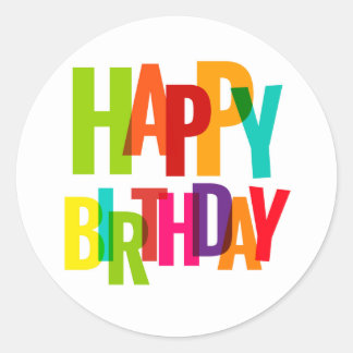 Adesivo Redondo Feliz aniversário