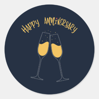 Adesivo Redondo Feliz aniversário