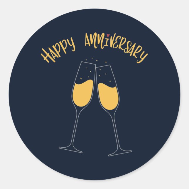 Adesivo Redondo Feliz aniversário (Frente)