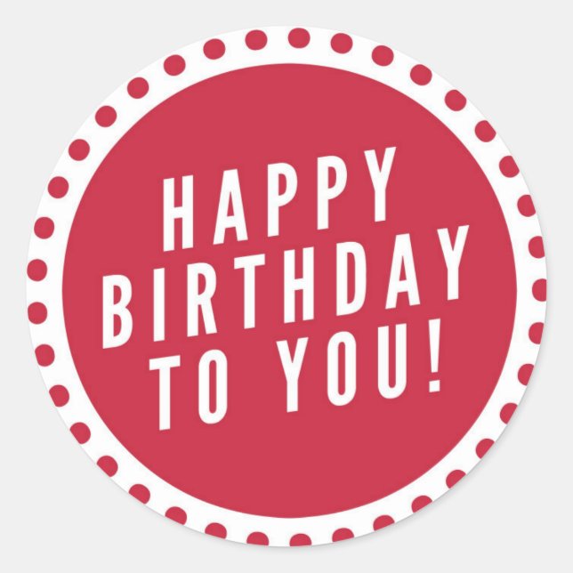 Adesivo Redondo Feliz aniversário (Frente)