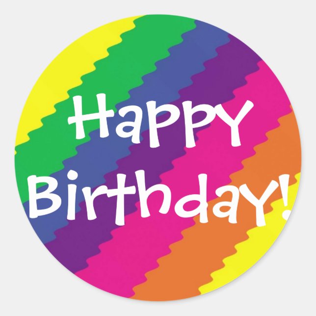 Adesivo Redondo Feliz aniversario! (Frente)