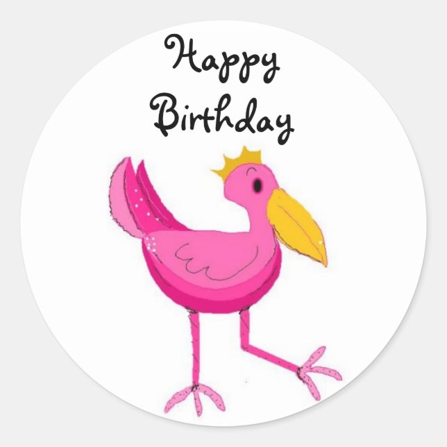 Adesivo Redondo Feliz aniversário (Frente)