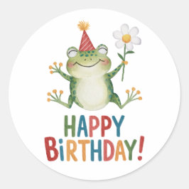 Adesivo Redondo Feliz aniversário