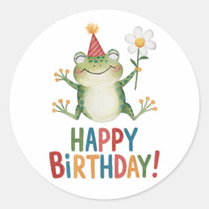 Adesivo Redondo Feliz aniversário