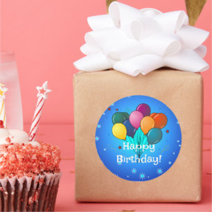 Adesivo Redondo Feliz aniversário
