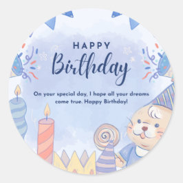 Adesivo Redondo Feliz aniversário