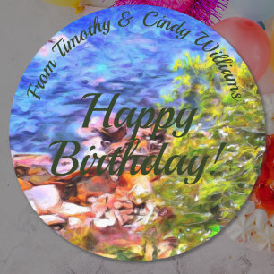 Adesivo Redondo Feliz aniversário 0819