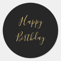 Feliz Aniversário Amarelo Dourado Texto Personaliz