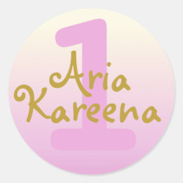 Adesivo Redondo Feliz Aniversário Aniversário Pinheiros Obré Rosa 