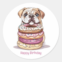 Adesivo Redondo Feliz Aniversário Cogões Ingleses