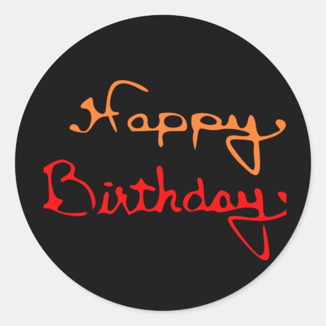 Adesivo Redondo Feliz Aniversário Colorido (Frente)