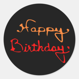 Adesivo Redondo Feliz Aniversário Colorido