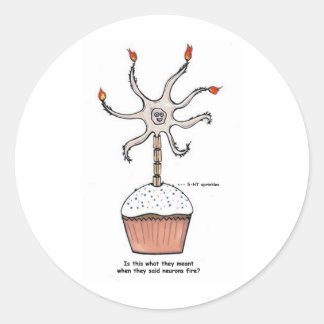 Adesivo Redondo Feliz Aniversário Cupcake Neuron