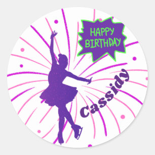 Adesivo Redondo Feliz Aniversário da Figura Personalizada