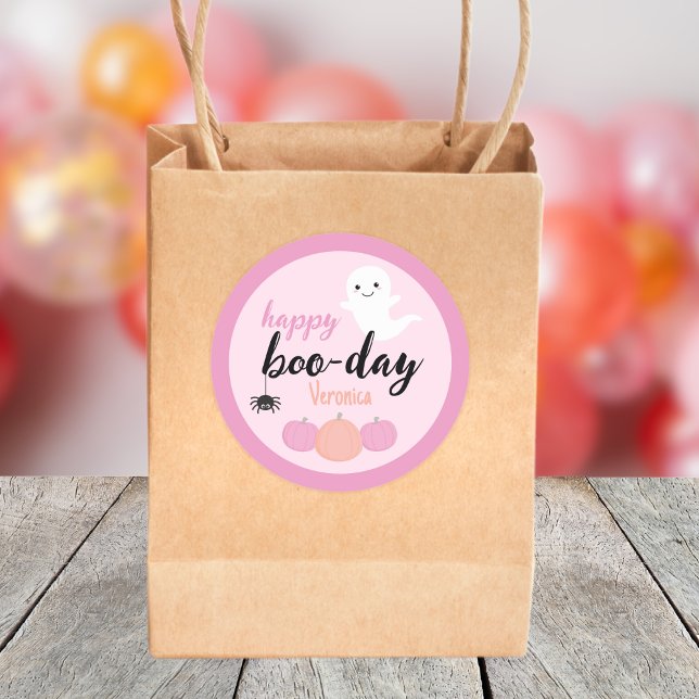 Adesivo Redondo Feliz aniversário do Dia das Bruxas (Spooky One Birthday Sticker)