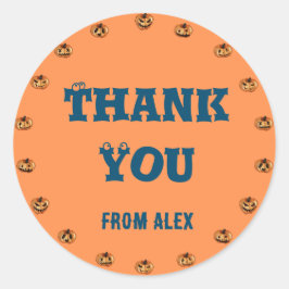 Adesivo Redondo Feliz Aniversário do Dia das Bruxas Feliz, Obrigad