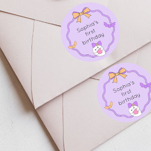 Adesivo Redondo Feliz Aniversário do Halloween