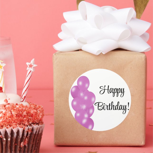 Adesivo Redondo Feliz aniversário dos balões (Festa)