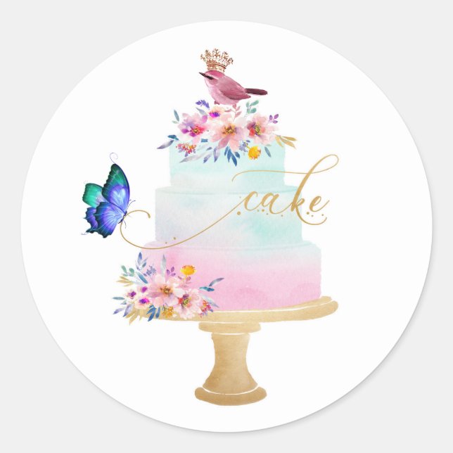 Adesivo Redondo Feliz Aniversário Envelope Selos, Stickers (Frente)