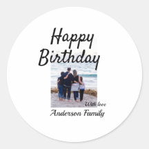 Feliz aniversário foto familia nome elegante class