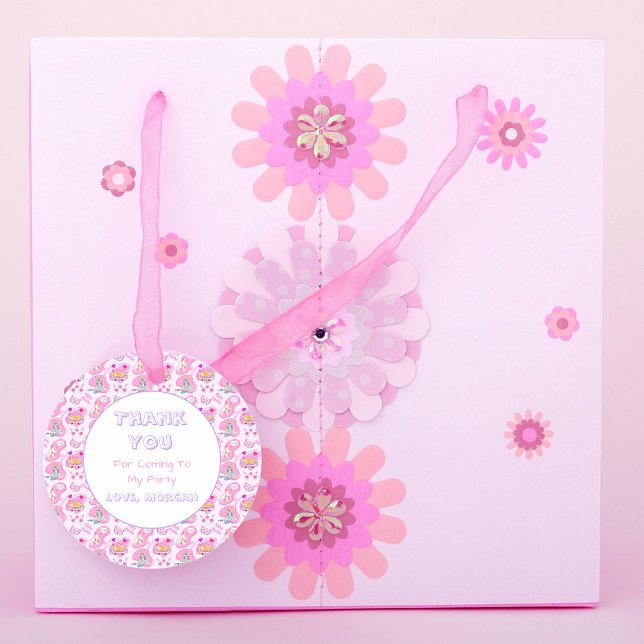 Adesivo Redondo Feliz Aniversário Gatos Têm Festa (Criador carregado)