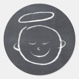 Adesivo Redondo Feliz Aniversário Jesus - Anjo do Quadro de Natal