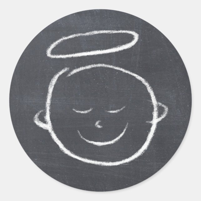 Adesivo Redondo Feliz Aniversário Jesus - Anjo do Quadro de Natal (Frente)