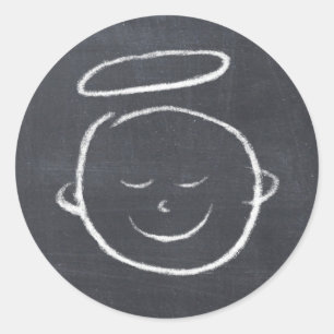 Adesivo Redondo Feliz aniversario Jesus - anjo do quadro do Natal