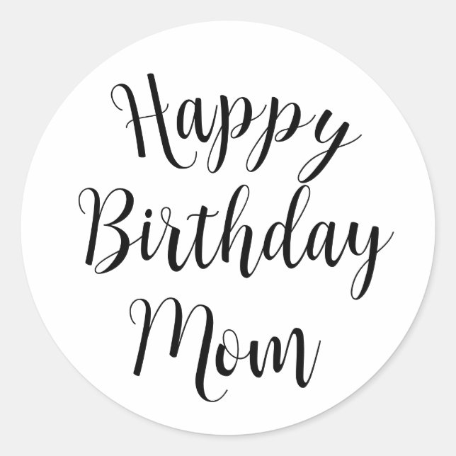 Adesivo Redondo Feliz aniversário mãe (Frente)