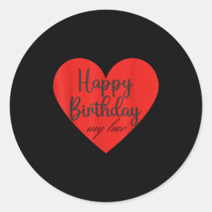 Adesivo Redondo Feliz aniversário meu amor