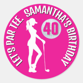 Adesivo Redondo Feliz Aniversário para Nossa Senhora Favorita Golf