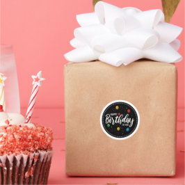 Adesivo Redondo Feliz Aniversário Para Sua Festa