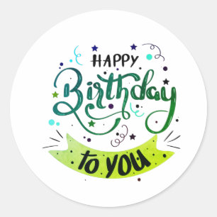 Adesivo Redondo Feliz Aniversário Para Você