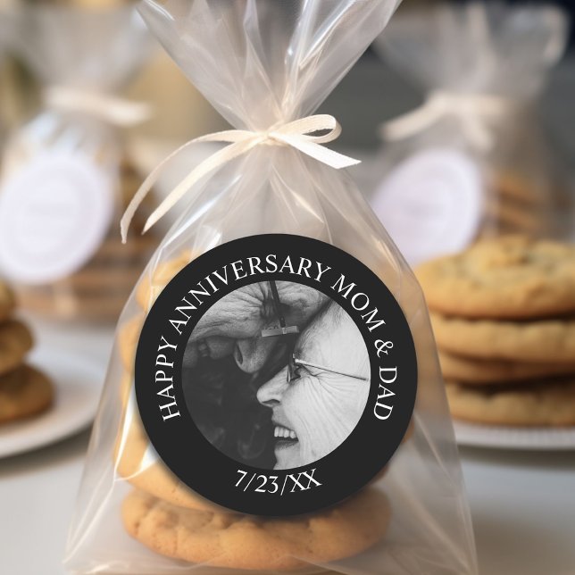 Adesivo Redondo Feliz Aniversário Personalizado (Criador carregado)