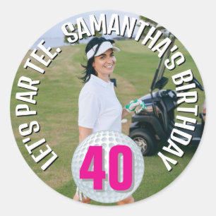 Adesivo Redondo Feliz Aniversário, senhora