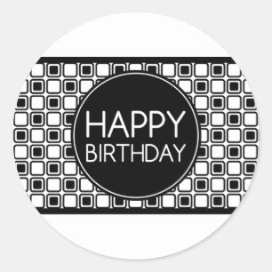Adesivo Redondo feliz aniversário (studioSquares)