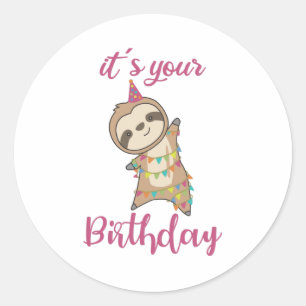 Adesivo Redondo Feliz Aniversário Te Deseja Leve Bonita