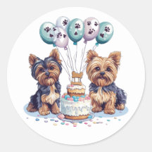 Feliz aniversário Yorkie Dog
