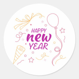 Adesivo Redondo Feliz ano novo