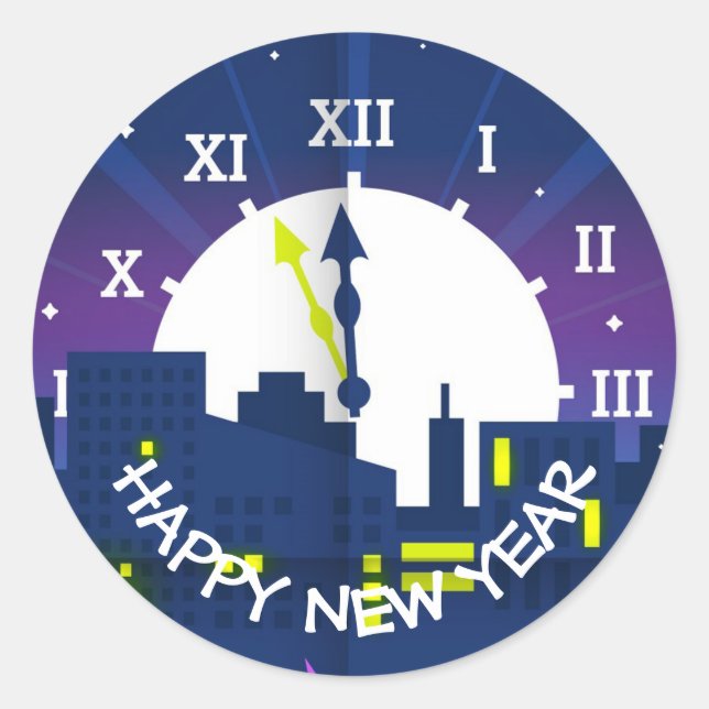 Adesivo Redondo Feliz Ano Novo  (Frente)