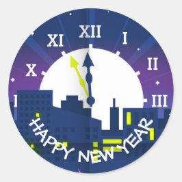 Adesivo Redondo Feliz Ano Novo 