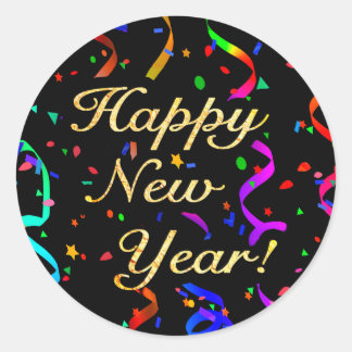 Adesivo Redondo feliz ano novo!