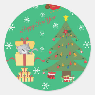 Adesivo Redondo Feliz ano novo