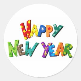 Adesivo Redondo Feliz ano novo!