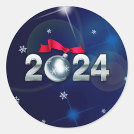 Adesivo Redondo feliz ano novo 2022. Presente de Feriado