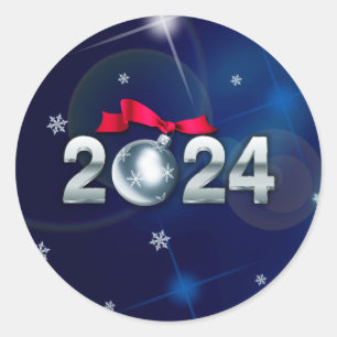 Adesivo Redondo feliz ano novo 2022. Presente de Feriado