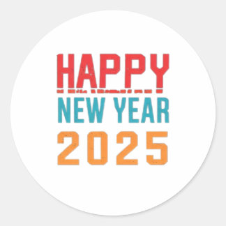 Adesivo Redondo Feliz ano novo 2025