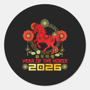 Adesivo Redondo Feliz Ano Novo Chinês 2026 Ano Novo Lunar Do